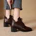 Retro Martin Boots Chunky Heel Lace Up Pointed Toe Mid Heel Fashion Boots British Style Plus Size Winter New Style Size 43_vogvips.com