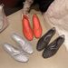 New V-mouth Crystal Jelly Shoes Fashionable, Versatile, Comfortable, Flat Bottom Single Shoes, Casual Sandals For Women_vogvips.com
