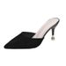 2024 New Summer Net Red Half Bao Sandals High Slippers Women Wear Fashion Thin Heels Pointed Head Large Size_vogvips.com