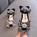 Rhinestones Soft Soled Girls' Sandals Princess Shoes Children's Shoes Spring Style Girls' Leather Shoes_vogvips.com