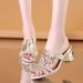 42 Size Sandals Women In Summer, New Style Thick And Exposed Toes. Women's Shoes With Hollowed Out Rhinestones For_vogvips.com