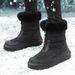 New Front Zipper Waterproof Snow Boots, Cold Resistant And Warm Cotton Boots, Winter Cotton Shoes, Winter Outdoor Sports_vogvips.com
