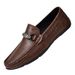 Round Head Men's Casual Shallow Mouth Foot Loafers Rubber Sole Anti-skid Work_vogvips.com