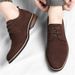 Men's Matte Leather Casual British Style Lace-Up Shoes Fashion Trendy Footwear_vogvips.com