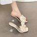 High Heel Half-drag Sandals Women's Summer Outer Slippers New Stiletto Bow Women's Temperament High Heels_vogvips.com