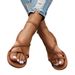 Roman Sandals Women Summer Flat Thick Sole French High-end Soft Sole Outdoor Fairy Beach Shoes_vogvips.com