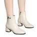 Real Soft Leather Short For Women, Chunky Heel Martin Pointed Toe, Autumn And Winter New Style, Warm Fleece-Lined_vogvips.com