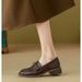 Mary Jane Soft Camellia Loafers For Women 2025 Autumn New Small Leather Shoes Commuting Chunky Slip-On Flats_vogvips.com