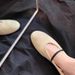Women's Genuine Leather Soft-soled Slip-on Shoes, White Flat Ballet Shoes With A Single Strap_vogvips.com