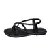 New Summer Woven Roman For Women, Flat Thong Beach Shoes, Simple And Fashionable Vacation Style Casual Sandals_vogvips.com