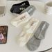 Unisex Soft Cotton Crew Socks With Flocked Heart Design – Breathable & Comfortable – Classic Neutral Colors – Perfect For Everyday Wear_vogvips.com