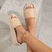 Slip-on For Home And Outdoor Use, Cross-weave Shoes, Cross-border Double-layer Ivory White Flat Slippers_vogvips.com