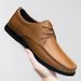 Round Head Leather Shoes Low-top Flat Shoes Retro Casual Shoes Men's Leather Shoes_vogvips.com