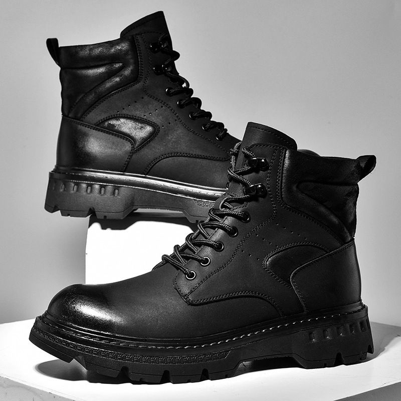 European Warm Series Thick-Soled Martin Winter Work Short Boots High-Top Motorcycle Men's Shoes Genuine Leather Non-Slip Wear-Resistant_vogvips.com