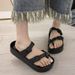 Women's Summer Fashion 2025 New Trendy Breathable Beach Slippers Versatile Fashionable Vacation Beach Shoes_vogvips.com