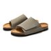 RUIZUSTOCK Cork Slippers Trendy Student Slide Sandals Men's Beach Shoes Nubuck Leather_vogvips.com