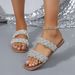 Rhinestone Chic Beach Holiday Peep-toe Flat Sandals For Women_vogvips.com
