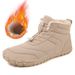 Winter Cotton Shoes Mid Tube Snow Boots Men's Hiking Shoes Non Slip Waterproof Bread Shoes Plus Velvet Warm Shoes_vogvips.com