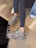 European Station Keyboard Peanut Thick-Soled Platform Dad Shoes For Women 2025 Spring Summer New Lace-Up Mesh Casual_vogvips.com