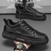 Spring New Breathable Waterproof Anti Slip Men's Trendy Versatile Black Leather Casual Sports Board Shoes Men_vogvips.com