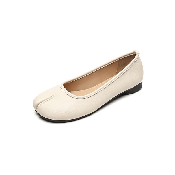 Pig's Trotters Split-toed Shoes Women's Shallow Mouth One-pedal Flat-soled Horseshoe Beanie Shoes Ballet Shoes_vogvips.com