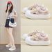 Little White Shoes Female Students Hollow Breathable Thick-soled Heightening Shoes Casual Shoes Board Shoes_vogvips.com