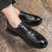 Men's Leather Brogue Style, British Casual Shoes, Business Formal Wear, Thick-soled Height-increasing Youth Suit Shoes_vogvips.com