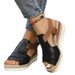 Women's Shoes Large Size Women's Sandals Summer New Flat Wedge Fish Mouth Casual Buckle Outer Wear Women's Sandals_vogvips.com