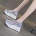 Dad Shoes Hollow Women's Sandals New Round Head Mesh Breathable Casual Thick Sole Increased Height_vogvips.com