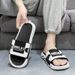 Slippers Men Wearing On The Beach, Anti Slip Trendy Sandals Summer Home Use, Fashionable And Casual One Word For Outdoor_vogvips.com