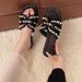 Style Cross Pearl One-Strap French Summer Slippers For Women Outdoor Flat Sandals Lazy New 2026_vogvips.com