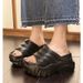 Women's High Heel Platform Sandals - 10cm Thick Sole Fashion Slippers For Outdoor Wear - Open-Toe Height Increasing Shoes_vogvips.com
