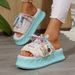 Women's Fashionable Height Increasing Flip Flops Thick Soled Color Block Sandals Summer New Versatile_vogvips.com