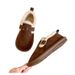 Foreign Trade Plus Cross-Border Fleece-Lined Snow Boots For Women, Slip-On Thick-Soled One-Strap Cotton Shoes, Flat_vogvips.com