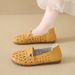 2025 Summer New Soft Surface Versatile Casual Flat Rubber Sole Loafers Breathable Hollow Out Shoes For Women_vogvips.com