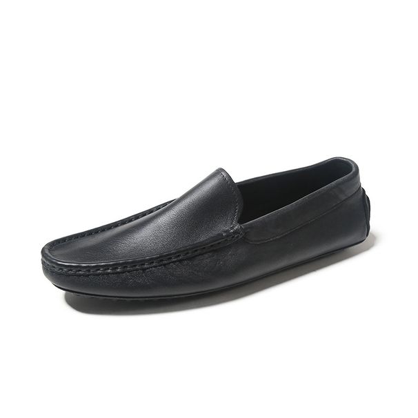 Guangzhou Handmade Loafers Men's Wide Breathable Top Layer Cowhide Casual Slip-On Lazy Shoes Trendy_vogvips.com
