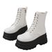 New Oversized Thick Soled Leather For Women, British Style Square Toe Martin Boots, Height Increasing Sponge Sole Short_vogvips.com