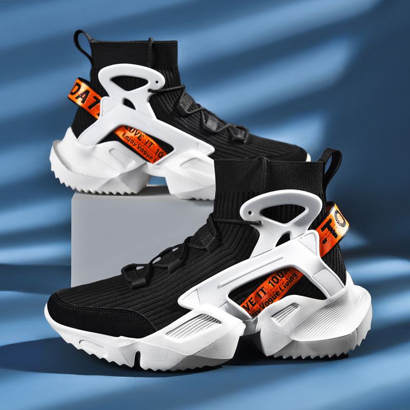 New Trendy Dad 2025 Autumn Flyknit High-Top Casual Sneakers Ultra-Light Large Size Men's Shoes_vogvips.com
