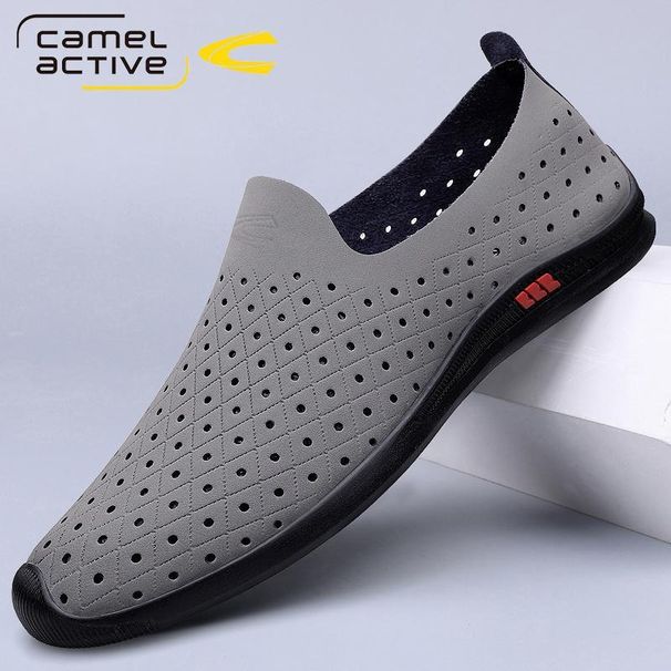 German Camel Dynamic Men's 2024 Summer New Hollow Breathable Genuine Leather Casual Men Comfortable Dad Shoes_vogvips.com