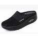 Coarse Summer New Plus Size Lazy Person With One Foot Kick, Toe Cover, Mesh Slippers, Women's Simple Slope Heel Mop_vogvips.com