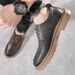 2025 New Business Casual Leather Cowhide Round Toe British Style Thick Sole Men's Shoes Trendy Versatile_vogvips.com