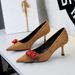 9517-H85 European And American Style Party High-heeled Shoes For Women, With Thin Heels, Suede, Shallow Cut, Pointed_vogvips.com