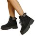 Women's Shoes Autumn/Winter New Style Solid Color Women's Cotton Boots Lace Up Ankle Boots Women's Warm Snow Boots Women's Shoes_vogvips.com
