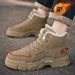 Winter Fleece-Lined Martin Boots For Men, Thickened Warm Cotton Shoes, High-Top Work Boots, Slip-Resistant Safety Shoes_vogvips.com