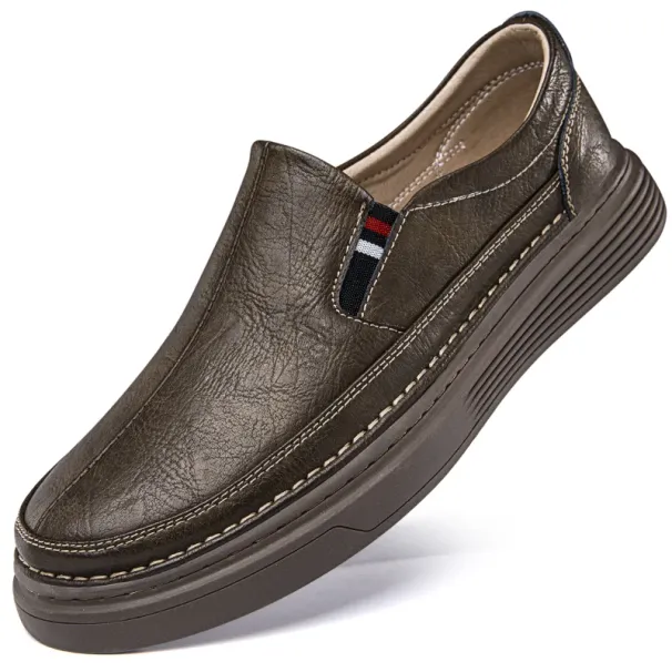 Spring Outdoor Oxford Shoes Comfortable Massage Soles Casual Shoes Men's Loafers High Quality Flat Sole Genuine Leather Shoes_vogvips.com