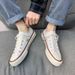 Putian 1970s Canvas Shoes Campus High Top Unisex Student Classic Blue Sole Versatile Sneakers One Size Larger_vogvips.com