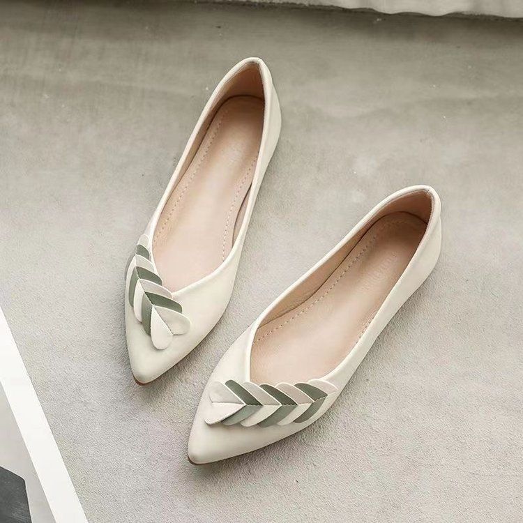 Shallow Single Shoes Women's Flat-bottomed Pointed Doudou Shoes Soft Soles Are Not Tired Of Standing For A Long Time_vogvips.com