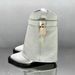 2023 New Pointed Toe Wedge Embossed Leather Mid-Calf Boots With Metal Buckle, Special Large Size Women's Shoes_vogvips.com