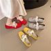 French Lace Single Shoes Mary Jane Shoes Women's Flat-bottomed Lace-up Retro Versatile Square Head Ballet Shoes Women_vogvips.com