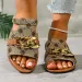 New Style Printed Round Toe Flat For Women 2026s Best Selling Large Sizes 36 43 Chain Buckle Holiday Beach Slippers Free_vogvips.com